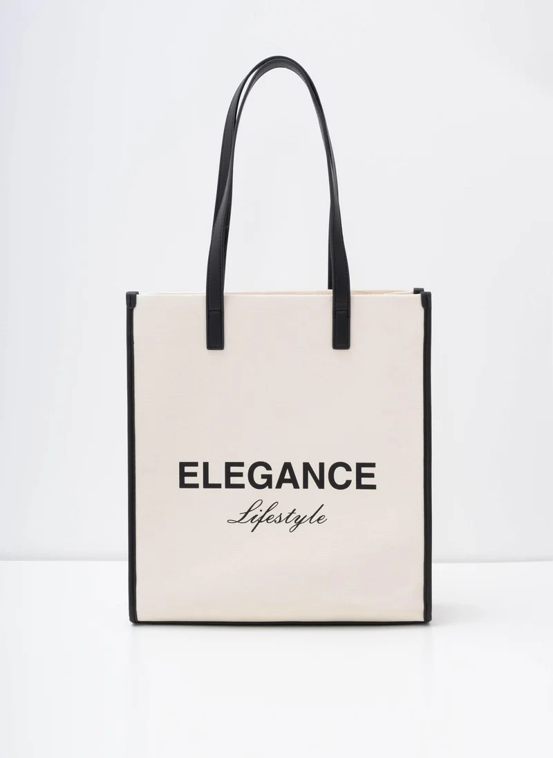 Lichi Rectangular  shoulder bag with lettering