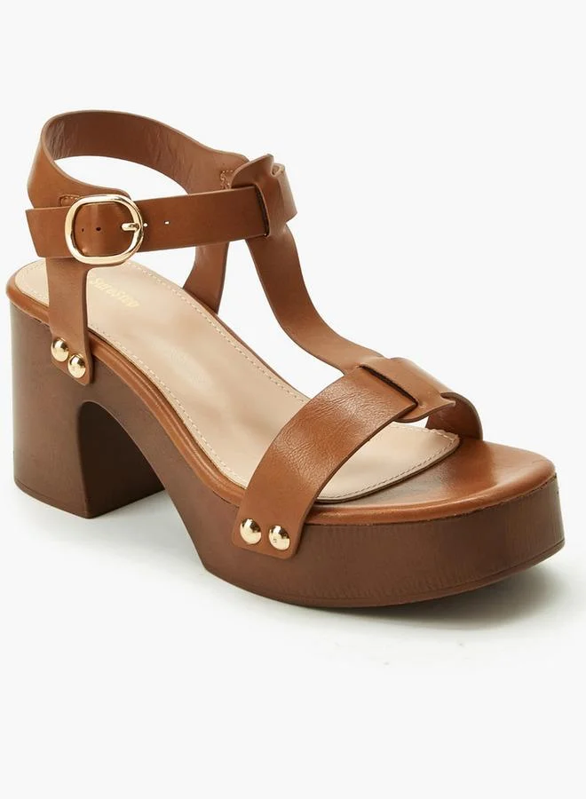 Surestep Women Textured Platform Heel Sandals