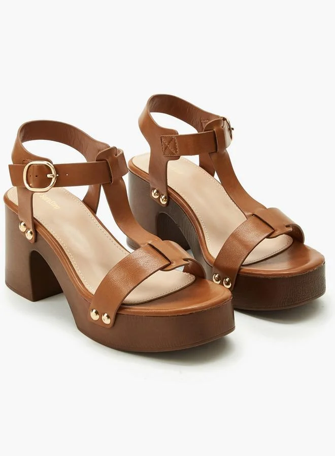 Surestep Women Textured Platform Heel Sandals