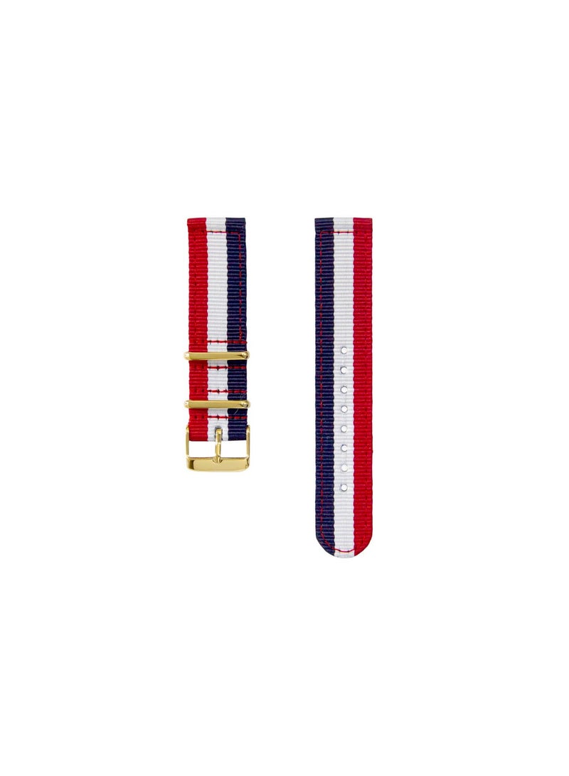 BLADE Nylon-20-6E 20mm Navy Blue-White-Red Nylon Strap for Watch - Image 1