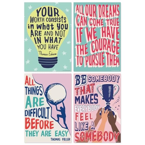 Sweetzer & Orange Growth Mindset Posters for Middle and High School Classroom Decorations – Set of 13 Motivational Wall Art Decor, Inspirational Artwork Quotes! 15 x 22” Large Poster Bundle - Image 4