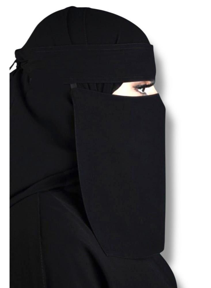 بهنس نقاب وسط مطاط مستقيم مقاس  9 انش مقوى – نقاب بدون اسم نسائي مطاطي معزز بقماش ناعم وعالي الجودة، حجاب شرعي للوجه مريح وخفيف على البشرة، مقاوم للانزلاق، قابل للغسل، مثالي للاستخدام اليومي والمناسبات - Image 2