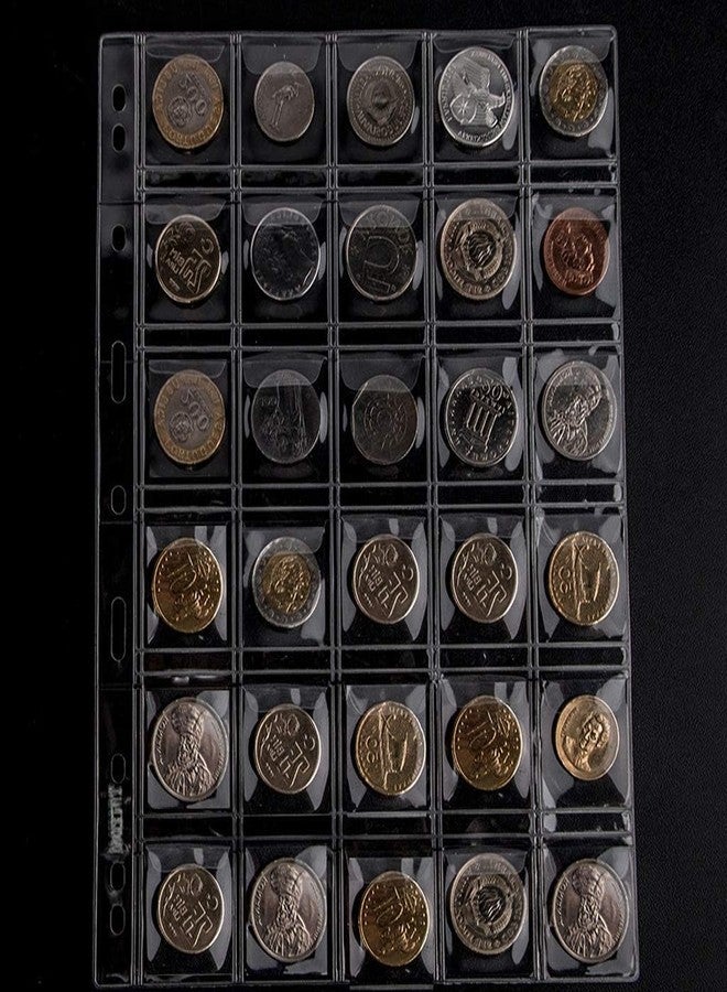 Lewano Coin Collecting Pages 30 Pockets Per Sheet (Pocket Size 3.5 * 3.5cm) Standard 9Hole Coin Pocket Inserts Collecting Sleeves for Coins (5 Sheet) - Image 5