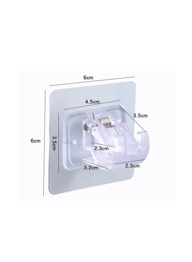 Bukela 20 Pcs Adjustable Rod Bracket Self-Adhesive Curtain Hook No Drill Fixing Rod Holder Bracket Drapery Hook Curtain Pole Towel ABS Wall Bracket Hook for Home Bathroom Living Room Hotel Use Clear - Image 4