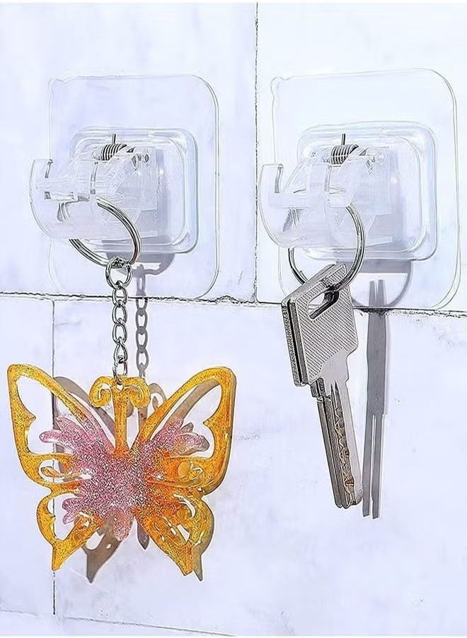 Bukela 20 Pcs Adjustable Rod Bracket Self-Adhesive Curtain Hook No Drill Fixing Rod Holder Bracket Drapery Hook Curtain Pole Towel ABS Wall Bracket Hook for Home Bathroom Living Room Hotel Use Clear - Image 5