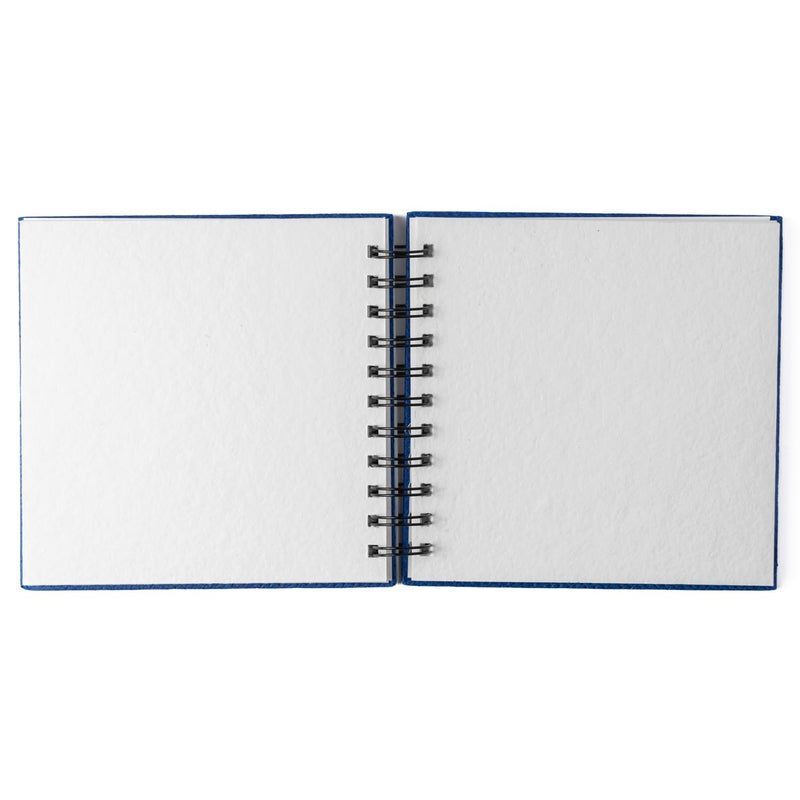 COMMA Watercolour Book 8 X 8 300GSM WireO Sketchbook Hot Pressed Natural Shade 100 Cotton Fibers Royal Blue - Image 3