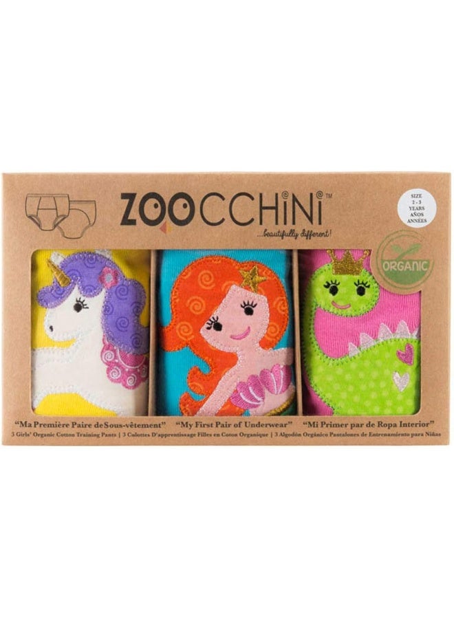 Zoocchini ZO-8004 Learning Girl Panty - World of Fairytale - Pack of 3 - Image 1