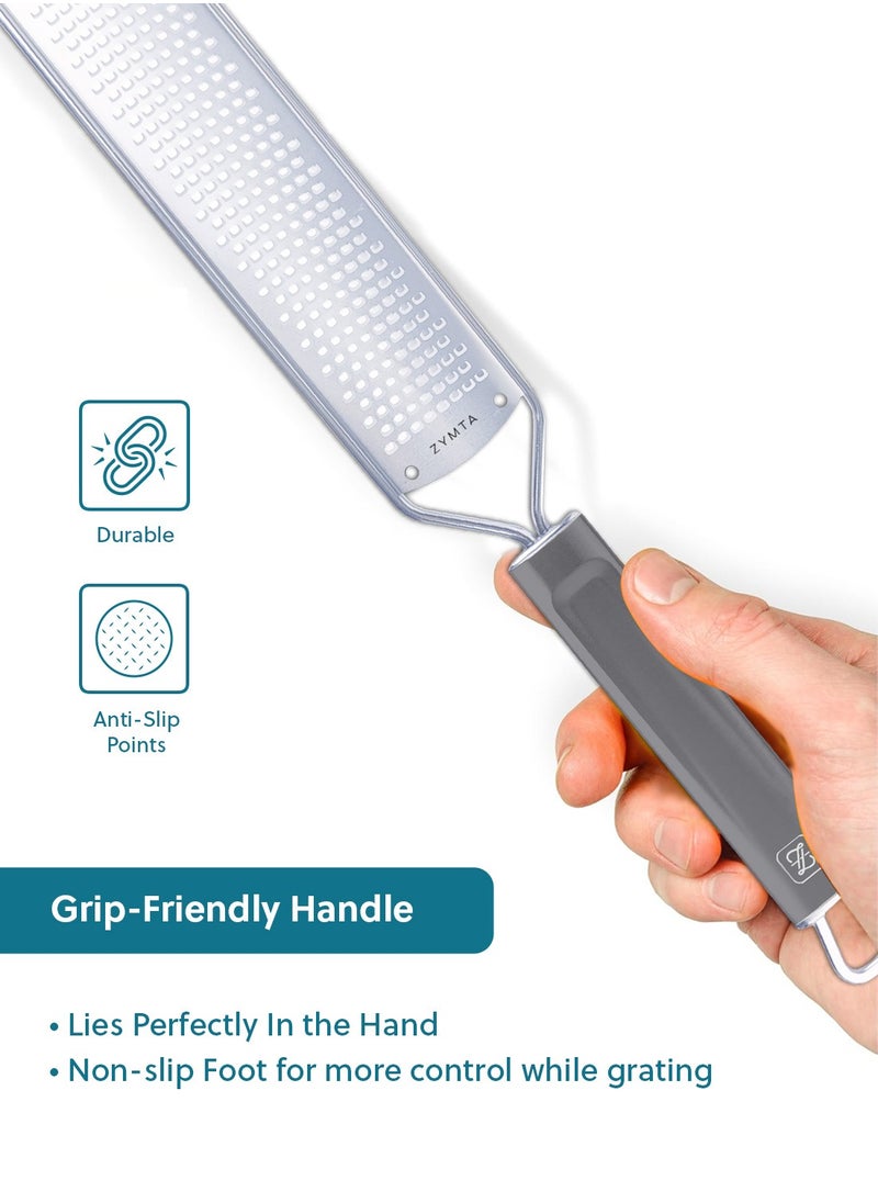 Handheld Multi-Purpose Food Grater | Razor-Sharp Stainless Steel Blade with Comfortable Grip & Non-Slip Foot - Ideal for Zesting & Grating