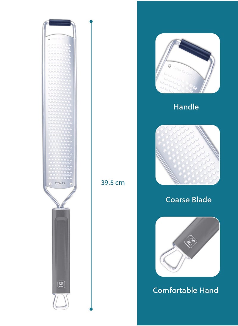 ZYMTA Lemon Zester, Cheese Grater, Premium Citrus Zester, Kitchen Grater for Parmesan, Chocolate, Ginger, Garlic, Stainless Steel Kitchen Cheese Grater  - Image 4