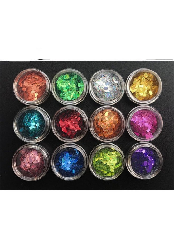 Nails Art Laser Glitters Square Flakes Colorful Thin Paillette Sequin Manicure Tips 12 Colors - pzsku/Z4744EF980A3F29B27BE7Z/45/_/1734437802/6f4e482e-7304-4a89-9d3c-0365441808e7