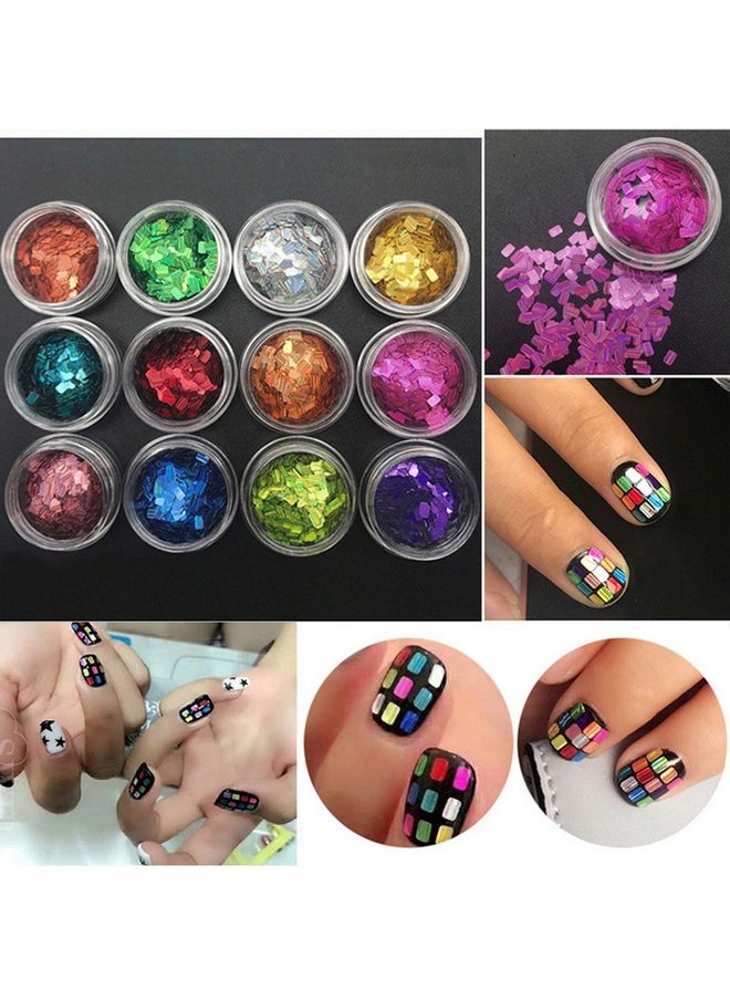 Nails Art Laser Glitters Square Flakes Colorful Thin Paillette Sequin Manicure Tips 12 Colors - pzsku/Z4744EF980A3F29B27BE7Z/45/_/1734437940/efd2ed21-c7ce-4810-b7e5-2953ad61bc33