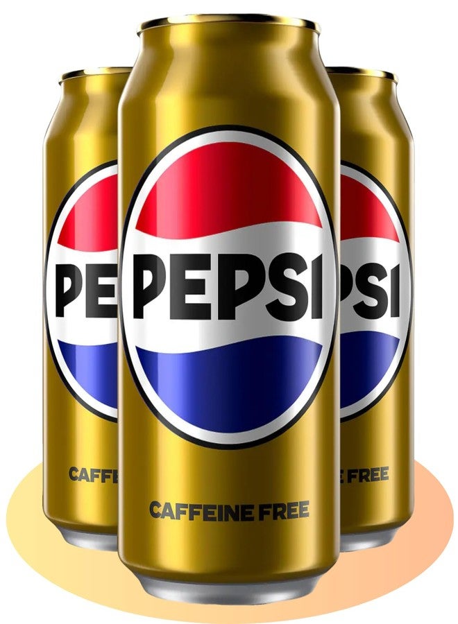 Pepsi Golden Caffeine-Free Soda, 355ml Cans (Pack of 3) – Smooth Refreshing Taste, Classic Cola Flavor without Caffeine, Crisp Carbonation For Any Time of Day (Imported-USA) - Image 1