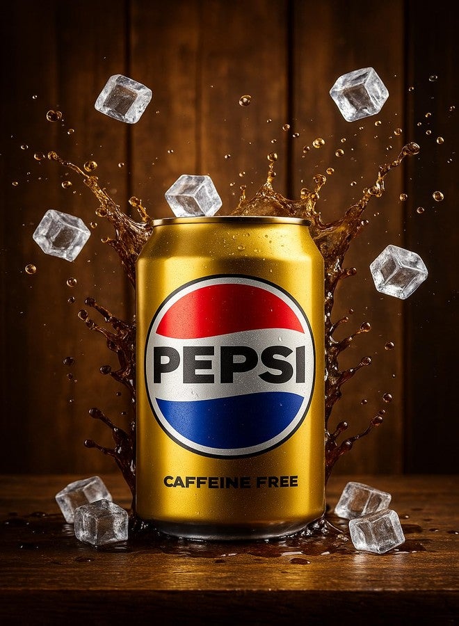 Pepsi Golden Caffeine-Free Soda, 355ml Cans (Pack of 3) – Smooth Refreshing Taste, Classic Cola Flavor without Caffeine, Crisp Carbonation For Any Time of Day (Imported-USA) - Image 4