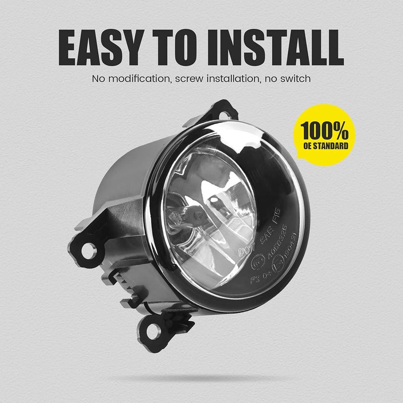 DLAA Fog Lights H11 12V 55W Halogen Bulbs Assembly - Clear Lens, 1 Pair - Image 3