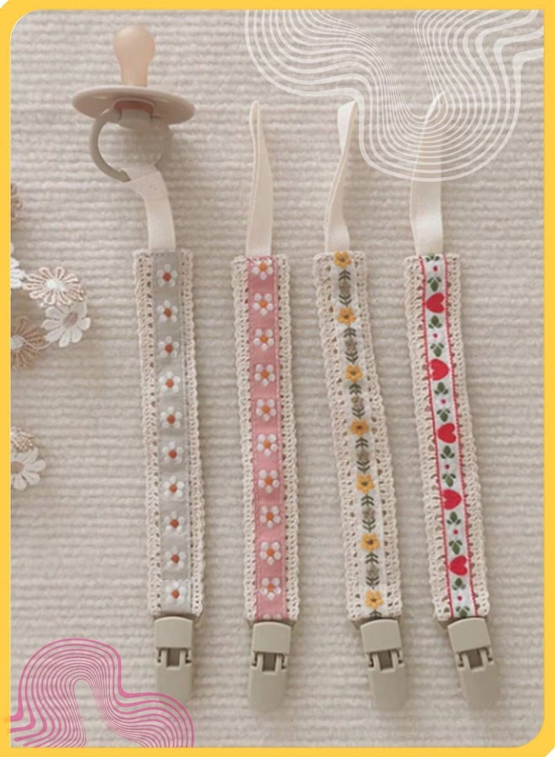 Amanli 4 Pack Pacifier Clips, Pacifier Holder, Pacifiers And Accessories, Anti Loss Binky Holder Leashes, Safe and Durable Materials, Lightweight and Secure No Damage to Clothes, Fits Most Pacifiers and Teethers, for Newborns and Infants, Home, Outdoor, Stroller, Travel Use - Image 5
