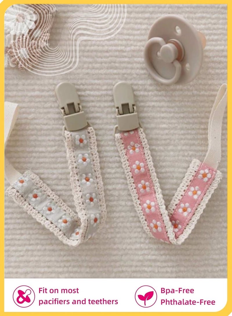 Amanli 4 Pack Pacifier Clips, Pacifier Holder, Pacifiers And Accessories, Anti Loss Binky Holder Leashes, Safe and Durable Materials, Lightweight and Secure No Damage to Clothes, Fits Most Pacifiers and Teethers, for Newborns and Infants, Home, Outdoor, Stroller, Travel Use - Image 4