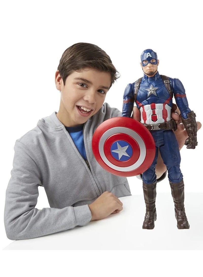 AVENGERS Marvel Titan Hero Series Collectible 12-Inch Captain America Action Figure, Toy for Ages 4 and Up - Image 4