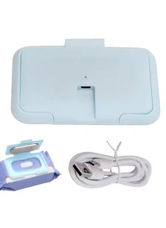 rocooart Portable Baby Wipes Warmer, USB Mini Baby Wipes Dispenser Reusable Baby Wipes Warmer, Home Car Use, Suitable for Newborn Travel, Compatible with Portable Charger  - Image 1