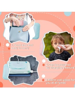 rocooart Portable Baby Wipes Warmer, USB Mini Baby Wipes Dispenser Reusable Baby Wipes Warmer, Home Car Use, Suitable for Newborn Travel, Compatible with Portable Charger  - Image 5
