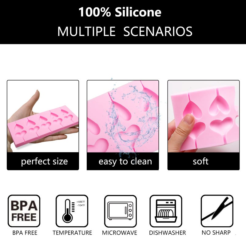 Xcake Lcook Sexy Lip Silicone Fondant Mold  Heart Shaped Lollipop Chocolate Baking Mold for Valentines'Day Cake Decoration Cupcake Topper Sugar Craft Gum Paste Clay Resin - Image 3