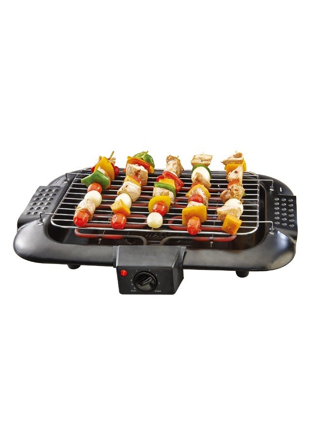DENX DX3438 Electric BBQ Grill 2000W with Adjustable Temperature Control, Standing Barbecue Grill with Stainless Steel Cooking Rack, Wind Deflector, Lower Storage Tray, Easy-Clean Design for Indoor and Outdoor Grilling - Image 2