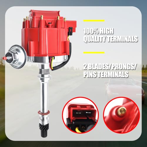 MAS Performance HEI Distributor & Wiring set 65K Coil Compatible with Chevy 305-454 Chevrolet C10 GMC SBC BBC 350-400 5.0L 5.7L 6.6L 7.4L (Red Cap Color) - Image 2