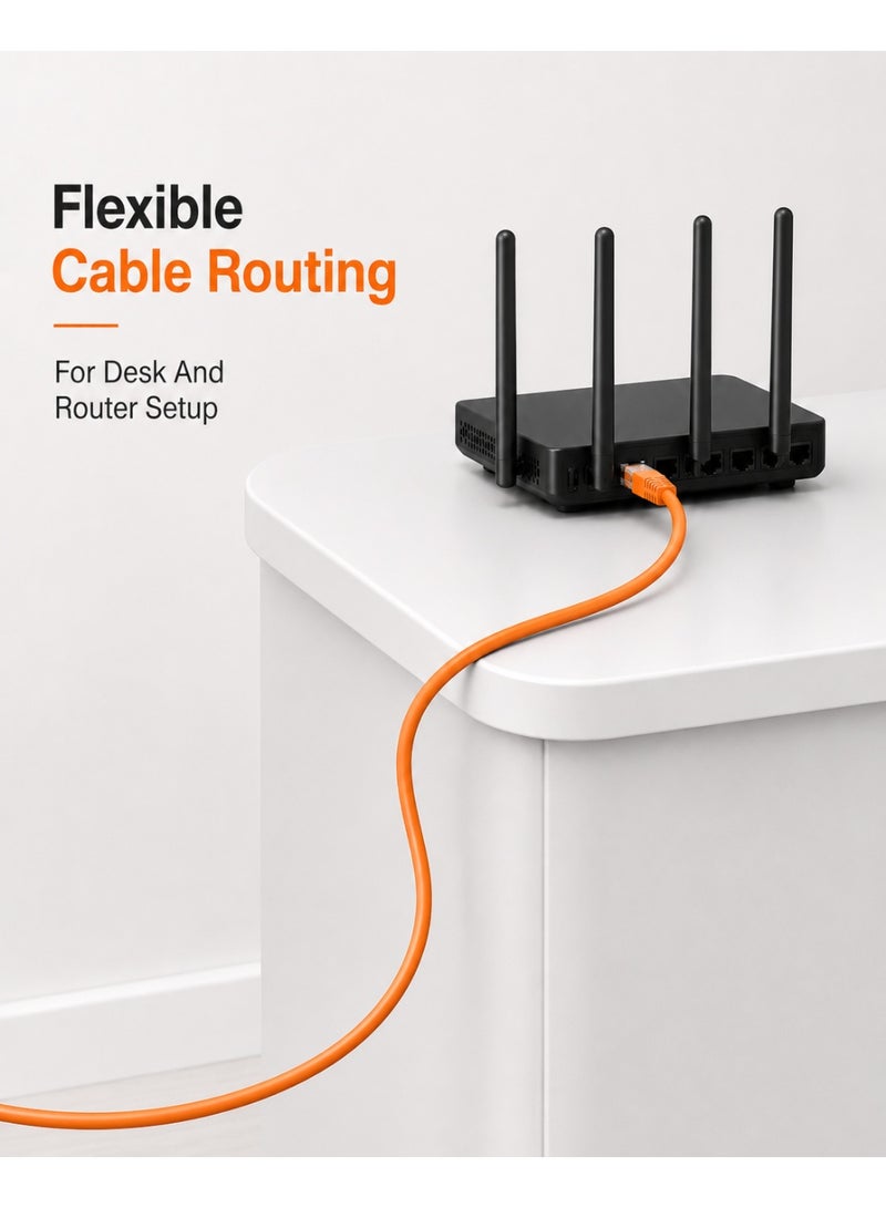 FUJISHKA 100% Pure Copper CAT6 Cable for Routers and Computers - Orange 1.5M - Image 4