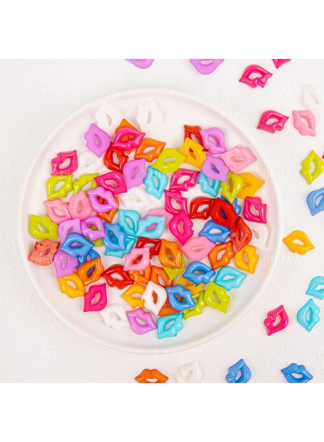 AUEAR , 100 Pack Lip Charms Pendants Resin Kiss Beads For Jewelry Making 10 Colors - Image 5