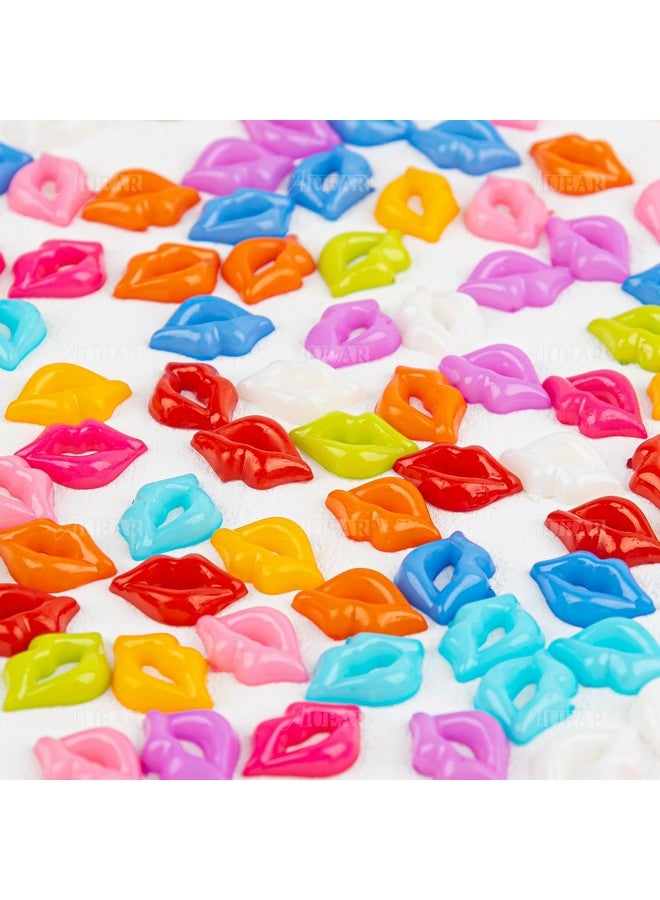 AUEAR , 100 Pack Lip Charms Pendants Resin Kiss Beads For Jewelry Making 10 Colors - Image 3