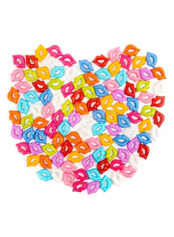 AUEAR , 100 Pack Lip Charms Pendants Resin Kiss Beads For Jewelry Making 10 Colors - Image 1