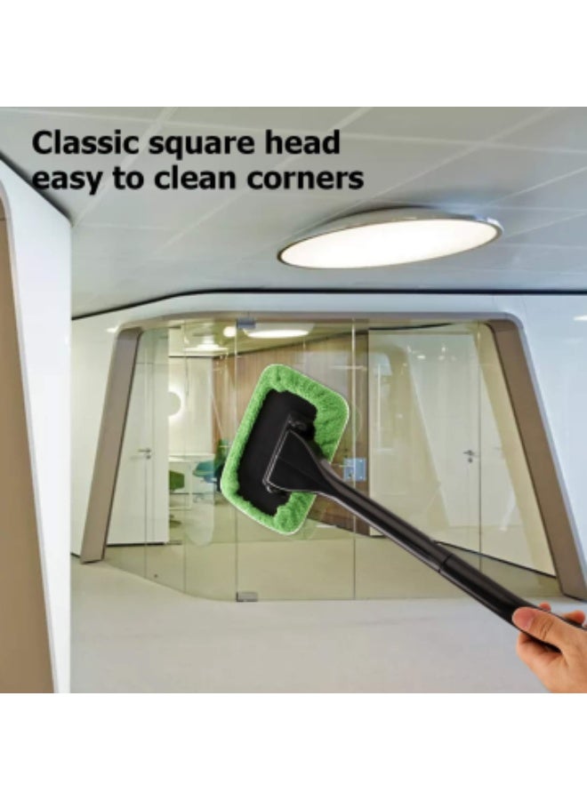 Windshield Cleaning Tool Windshield Cleaning Wand Auto Window Cleaner,5 Pieces Reusable Cloth Pads for Car Interior, Dirty Car Washing Brushes (Green) - Image 2