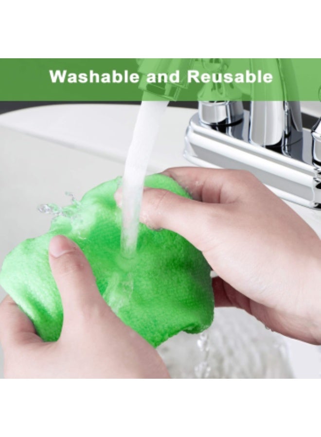 Windshield Cleaning Tool Windshield Cleaning Wand Auto Window Cleaner,5 Pieces Reusable Cloth Pads for Car Interior, Dirty Car Washing Brushes (Green) - Image 4
