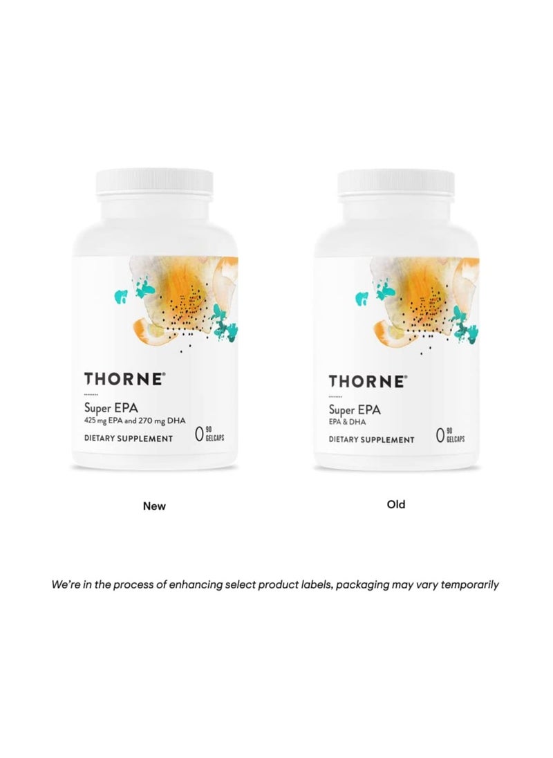 ثورن Super EPA 425 mg EPA و 270 mg DHA يدعم صحة القلب والدماغ والقلب والأوعية الدموية والمفاصل والجلد - خالٍ من الغلوتين | مكمل غذائي 90 جيل كابس 90 Gelcaps  - Image 2