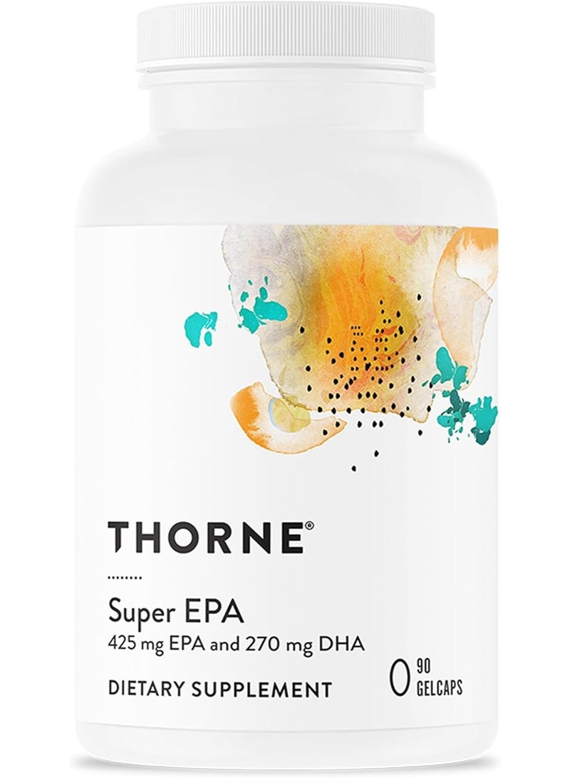 Thorne Super EPA - 425 mg EPA and 270 mg DHA - 90 Gelcaps Dietary Supplement - Image 1