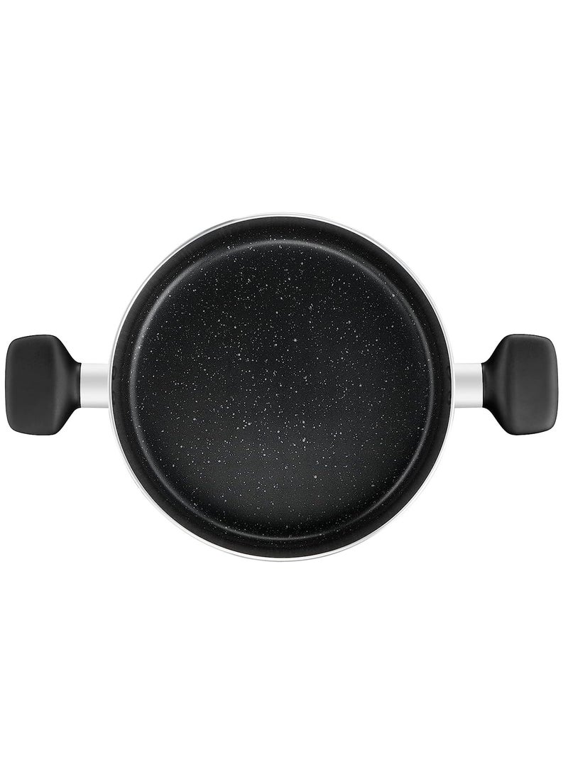 Tefal Dark Stone 9 pc set stewpots 20/24 cm+lids, saucepan 16 cm, frypan 28 cm, spoon, ladle Black 1kg - Image 3