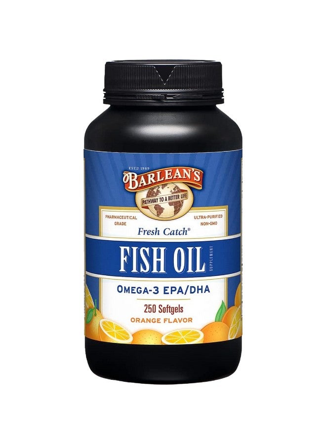 Barlean's Omega 3 Fish Oil Supplements, 600mg Fish Oil Pills with EPA & DHA, Softgels for Joint, Brain, & Heart Health, Orange Flavored, 250 Count - Image 1