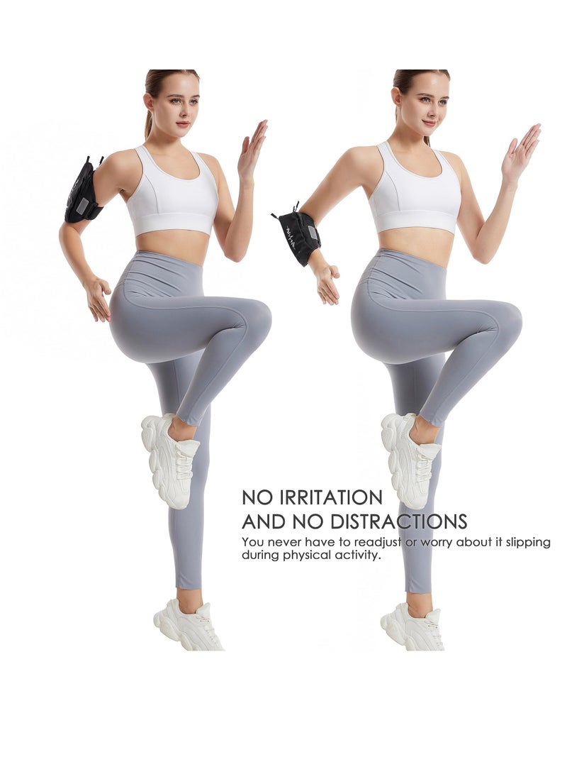 Y&D Universal Sports Armband Comfort Running and Wristband Cell Phone Holder for Exercise Workout, Compatible with iPhone 14/Plus/Pro/13/12/11 Samsung Galaxy All Phones, Adjustable (Black) - Image 4