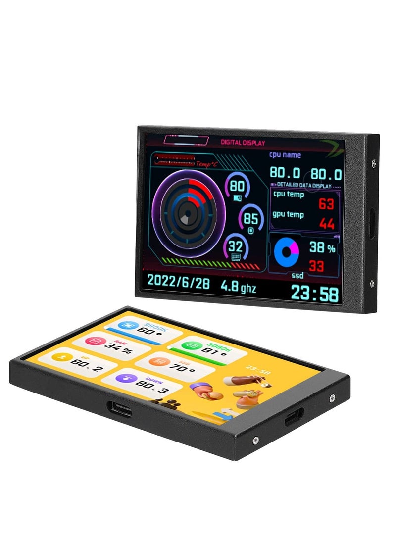 سيوسي 3.5 inch IPS USB Mini Screen AIDA64 PC CPU RAM HDD Temp Monitor Portable, Mini Monitor Sensor Panel Temperature Display Type C Sub Screen - Image 2