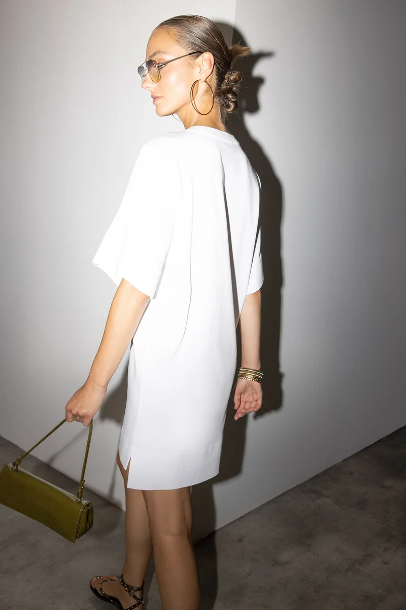 Defacto  A-Line Cotton Short Sleeve Mini Dress for Women | Best Price UAE