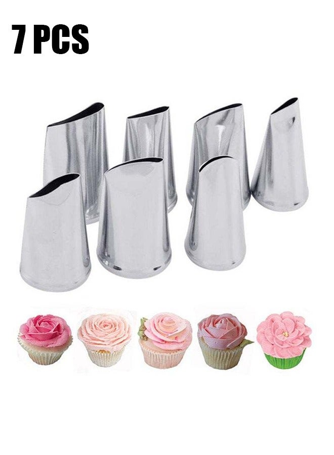 اتش واي مجموعة فوهة تزيين الكيك ، أنابيب صقيع الزبدة ، أداة تزيين المعجنات فوهة الورد للمطبخ المنزلي متجر الكيك لصنع كعك الكريمة (7 قطع) - Image 1