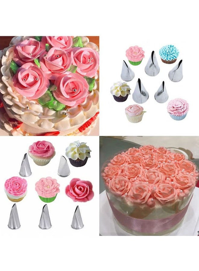 اتش واي مجموعة فوهة تزيين الكيك ، أنابيب صقيع الزبدة ، أداة تزيين المعجنات فوهة الورد للمطبخ المنزلي متجر الكيك لصنع كعك الكريمة (7 قطع) - Image 5