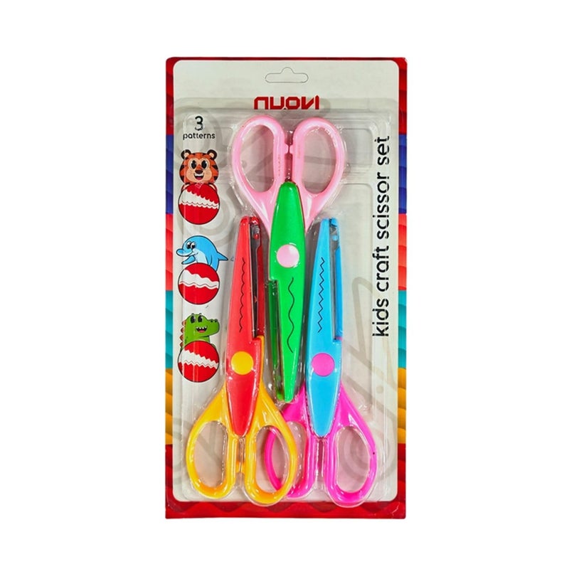 NUOVI Kids Craft Scissor | Set of 3 Design-Zig Zag, Wave & Cloud Cut | Craft Scissor for DIY Craft Work, Project Work, Border Making and Scrapbooking (Body Color May Vary) - Image 4