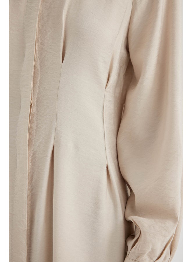 DeFacto Woman Shirt Neck Long Sleeve Woven Dress - Image 4