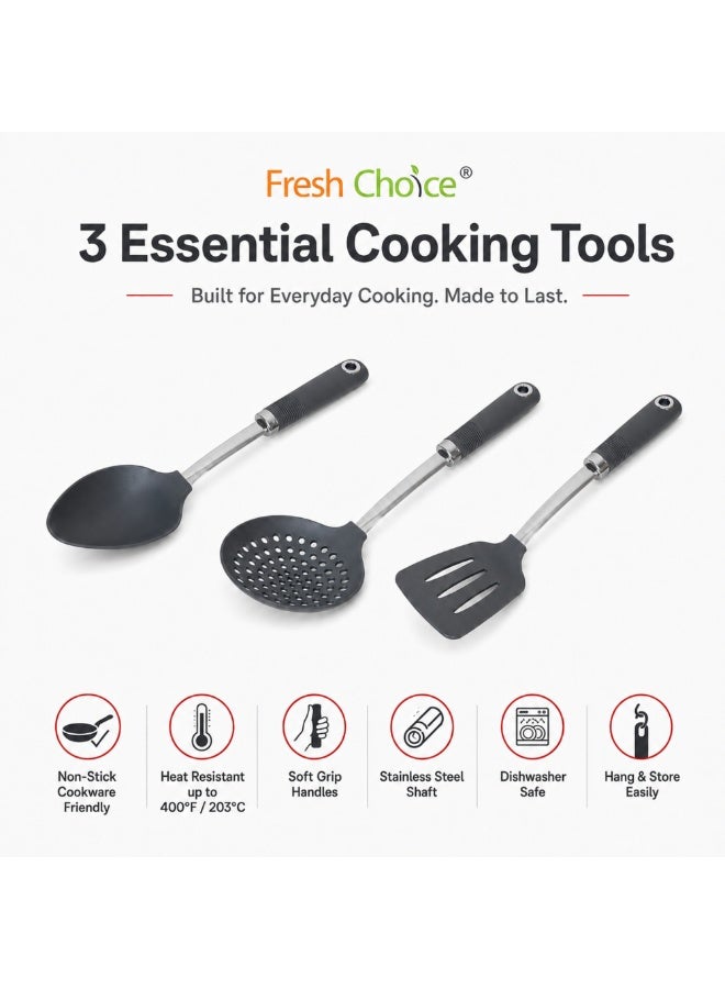 فريش تشويس FRESH CHOICE طقم مقالي سيراميك غير لاصقة 6 قطع، 20/22/24 سم، مع أدوات طبخ من النايلون، متوافق مع الحث وجميع أنواع المواقد، خالٍ من PFAS - Image 5