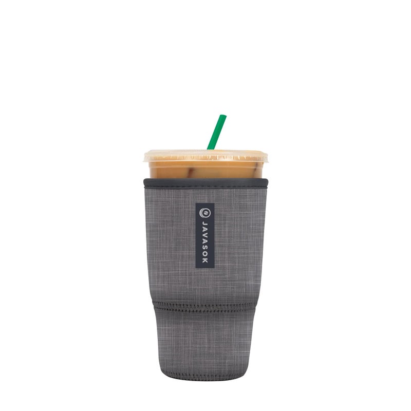 Sok It JavaSok Iced Coffee  Cold Soda Insulated Neoprene Cup Sleeve Anthracite Large 3032oz
