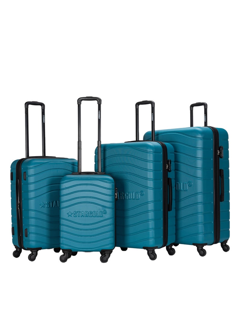 ستارجولد 4 عبوات من عربة أمتعة مقفلة ذات رقم دوار للجانب الصلب - Image 1