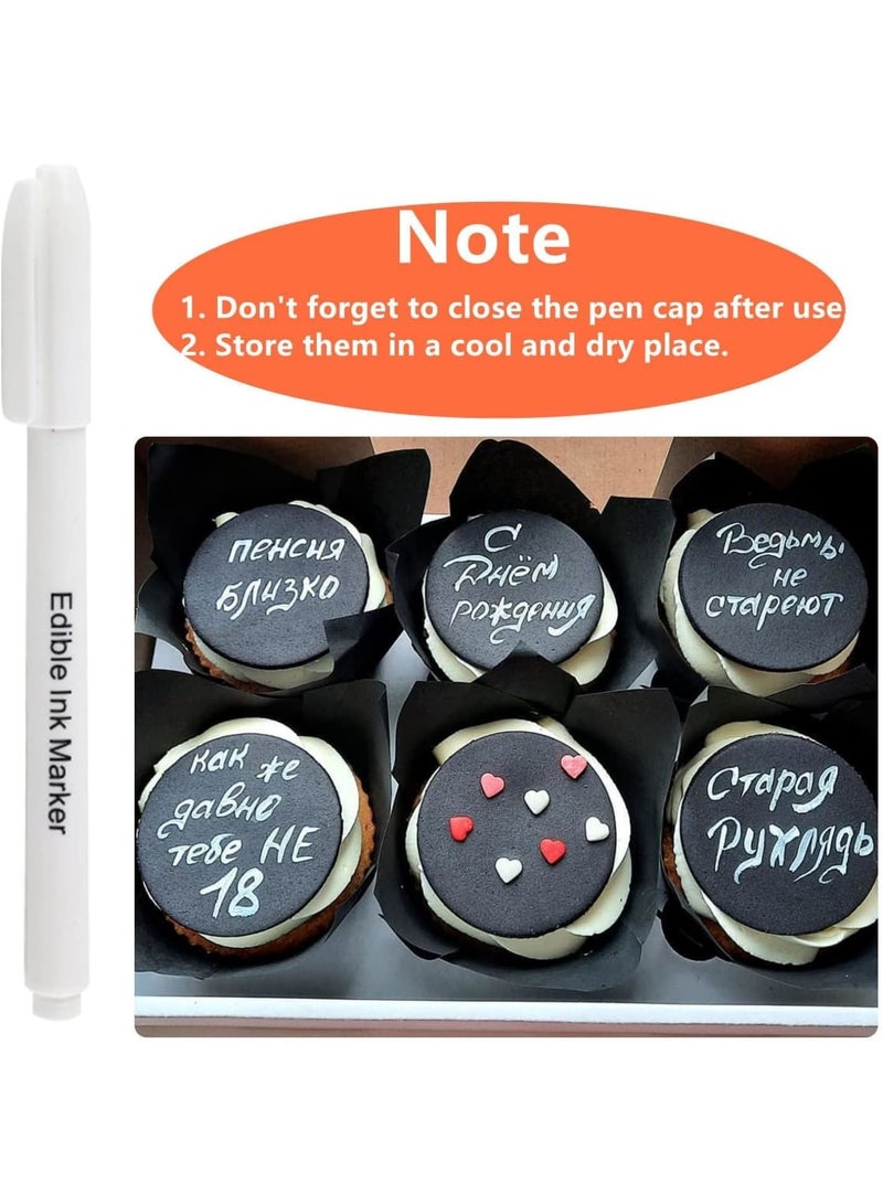 KASTWAVE Marker Pens Dual Markers, 3 Pack Grade Markers for Cake Decorating, Fondant Icing, Easter Eggs, & Party Crafts, Rock Painting, Canvas (White) - Image 2