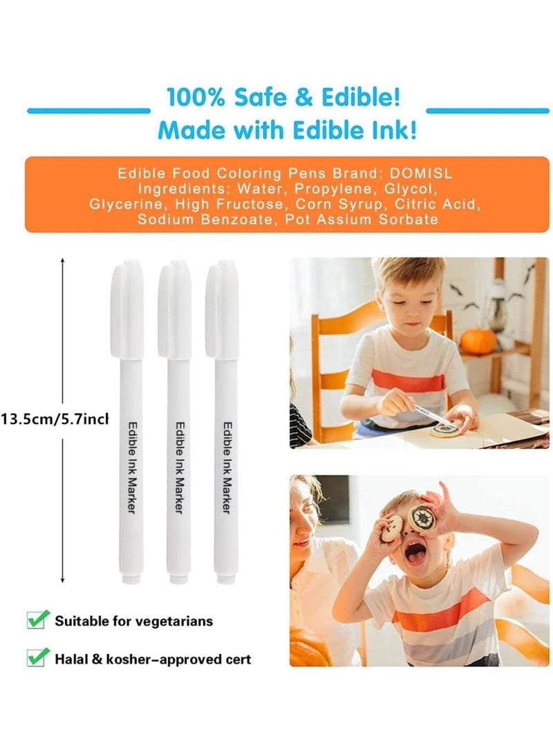 KASTWAVE Marker Pens Dual Markers, 3 Pack Grade Markers for Cake Decorating, Fondant Icing, Easter Eggs, & Party Crafts, Rock Painting, Canvas (White) - Image 5