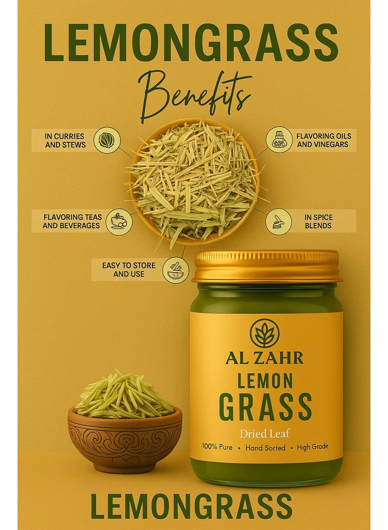 Zahr Al Zahr Dried Lemongrass Leaves – 100% Natural Aromatic Herb for Cooking & Tea | Eco-Friendly Pack - Image 2