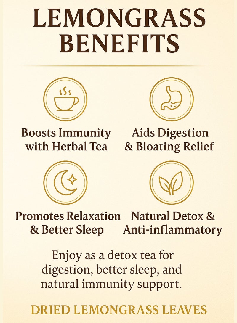 Zahr Al Zahr Dried Lemongrass Leaves – 100% Natural Aromatic Herb for Cooking & Tea | Eco-Friendly Pack - Image 4